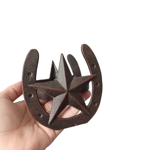 Metal Texas Western Star Candle Holder - Picture 2 of 4
